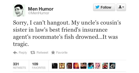 Unfunny insurance tweet